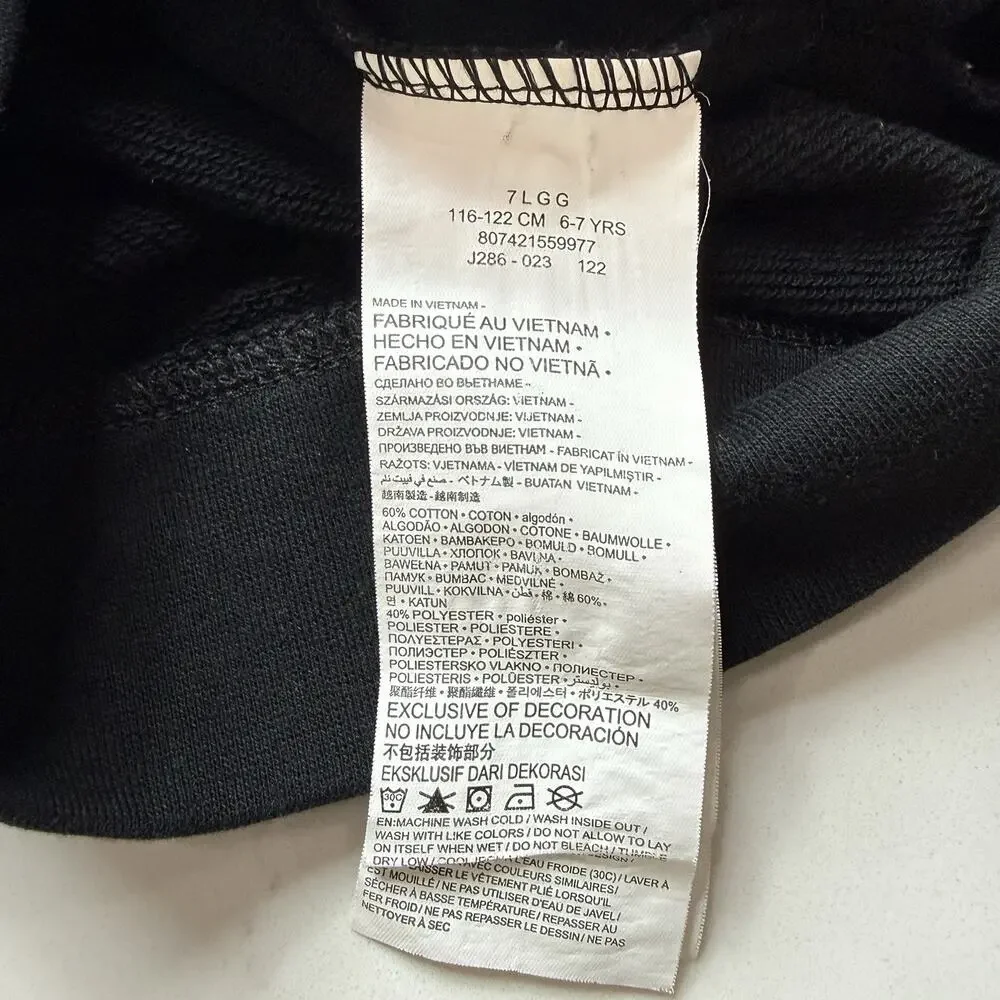 Nike Little Boys’ Full-Zip Hoodie Splatter Print Black Size Large 6-7 Year Olds